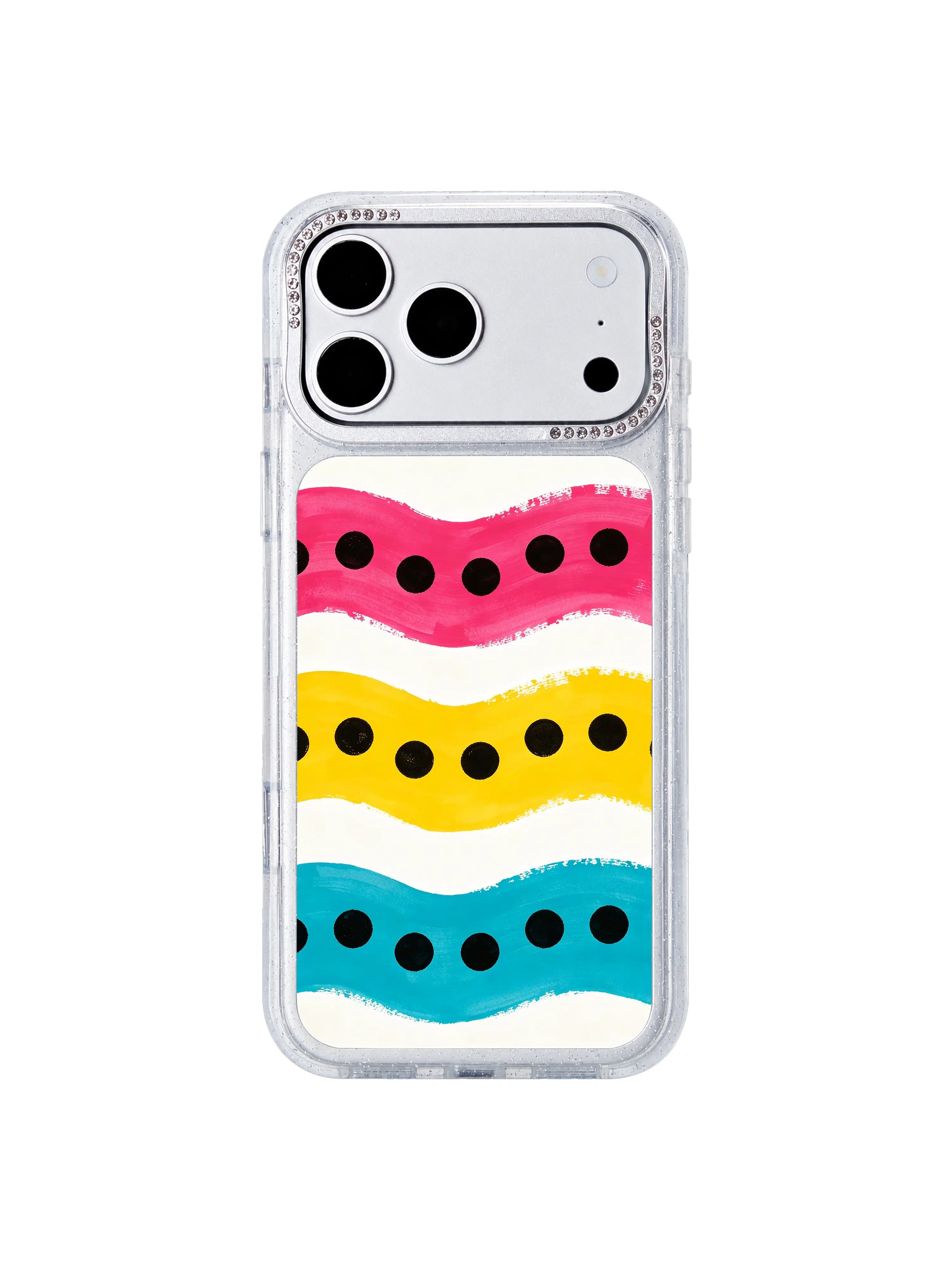 Stark linear march PhoneCasing iPhone 17 Pro Max case, unforgettable stripped-back tricolor dot wearable art accessory