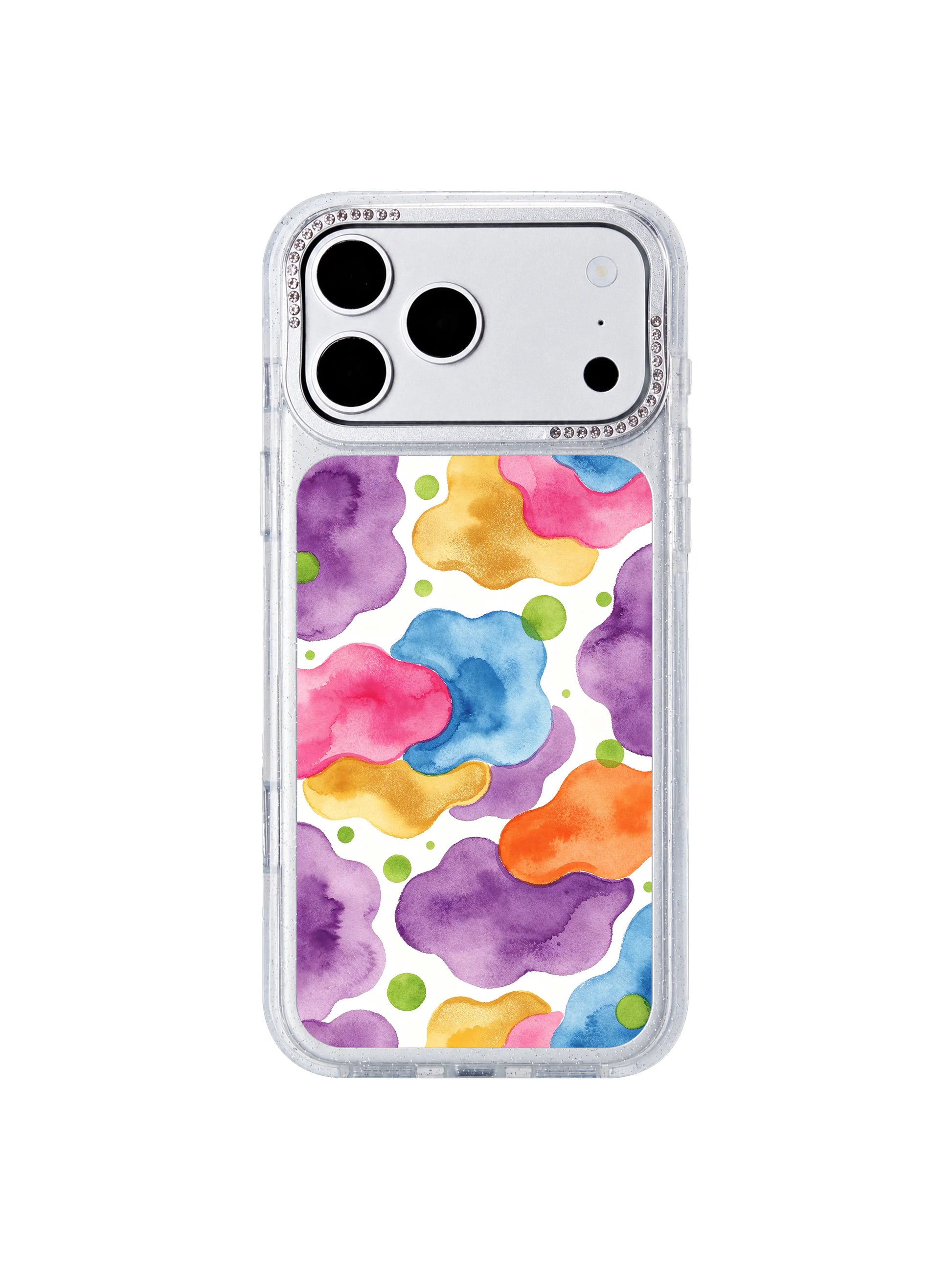 Surreal candy dot garden PhoneCasing iPhone 17 Pro Max case by artist Lila Marrow with dreamy pastel color blocks