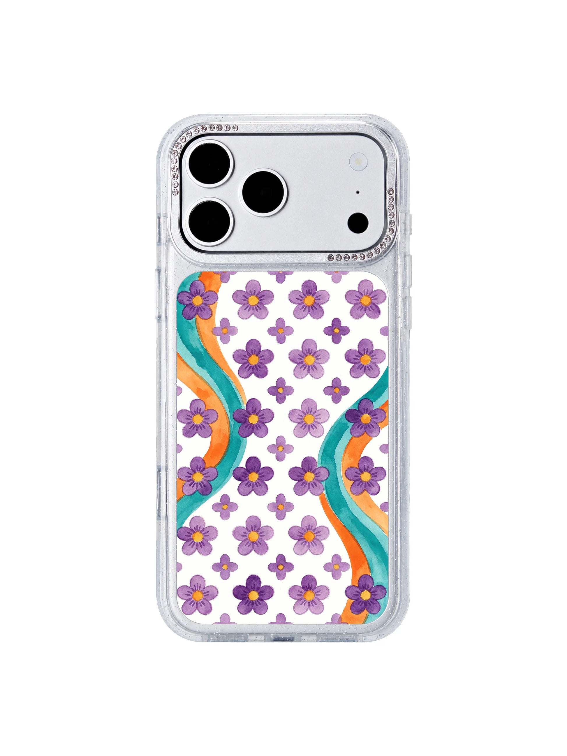 Warm chroma flow PhoneCasing iPhone 17 Pro Max case with gentle citrus and turquoise fluid art, aesthetic coastal floral style for women