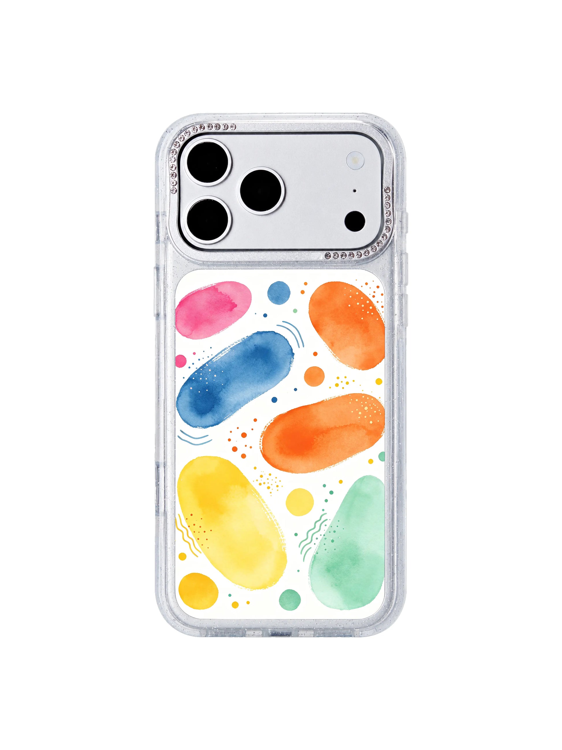 Wordless bloom PhoneCasing iPhone 17 Pro Max casing abstract color blocks forming soft flower-like floating paths