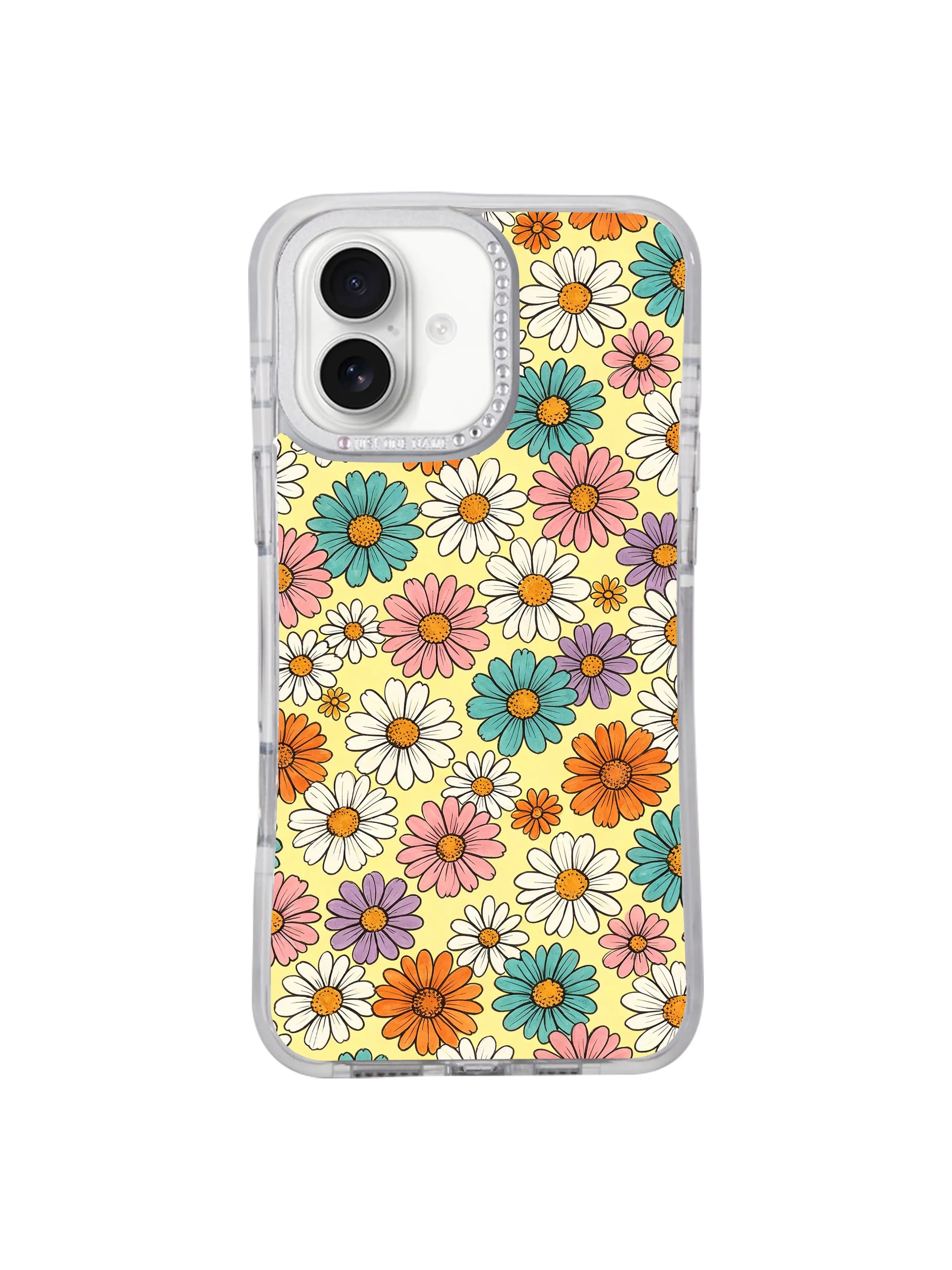 Macro reinforced anti-impact silicone corner detail on Buttercream Color Bloom iPhone 17 casing, shock absorbing slim durable PhoneCasing protective structure engineered for iPhone 17.