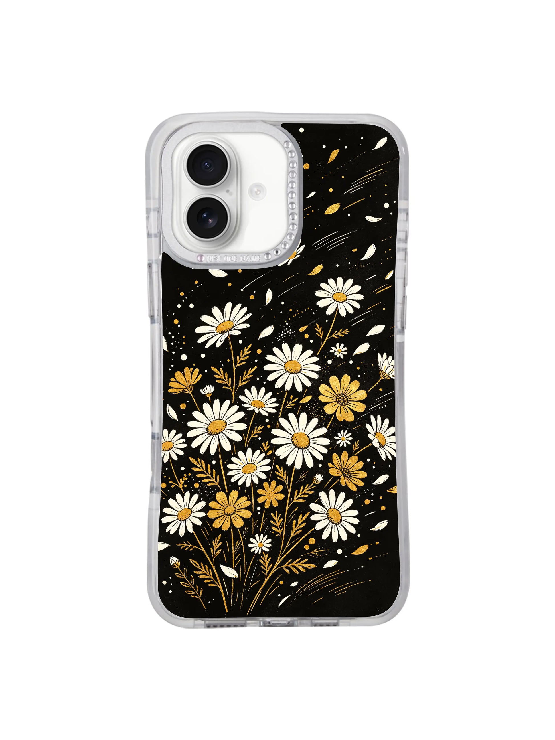 Macro reinforced anti-collision silicone corner detail on Night Bloom Dots iPhone 17 casing, shock absorbing slim durable PhoneCasing protective structure engineered for iPhone 17.