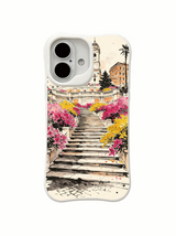 Italian cinema-inspired romance artwork on an iPhone 16 case