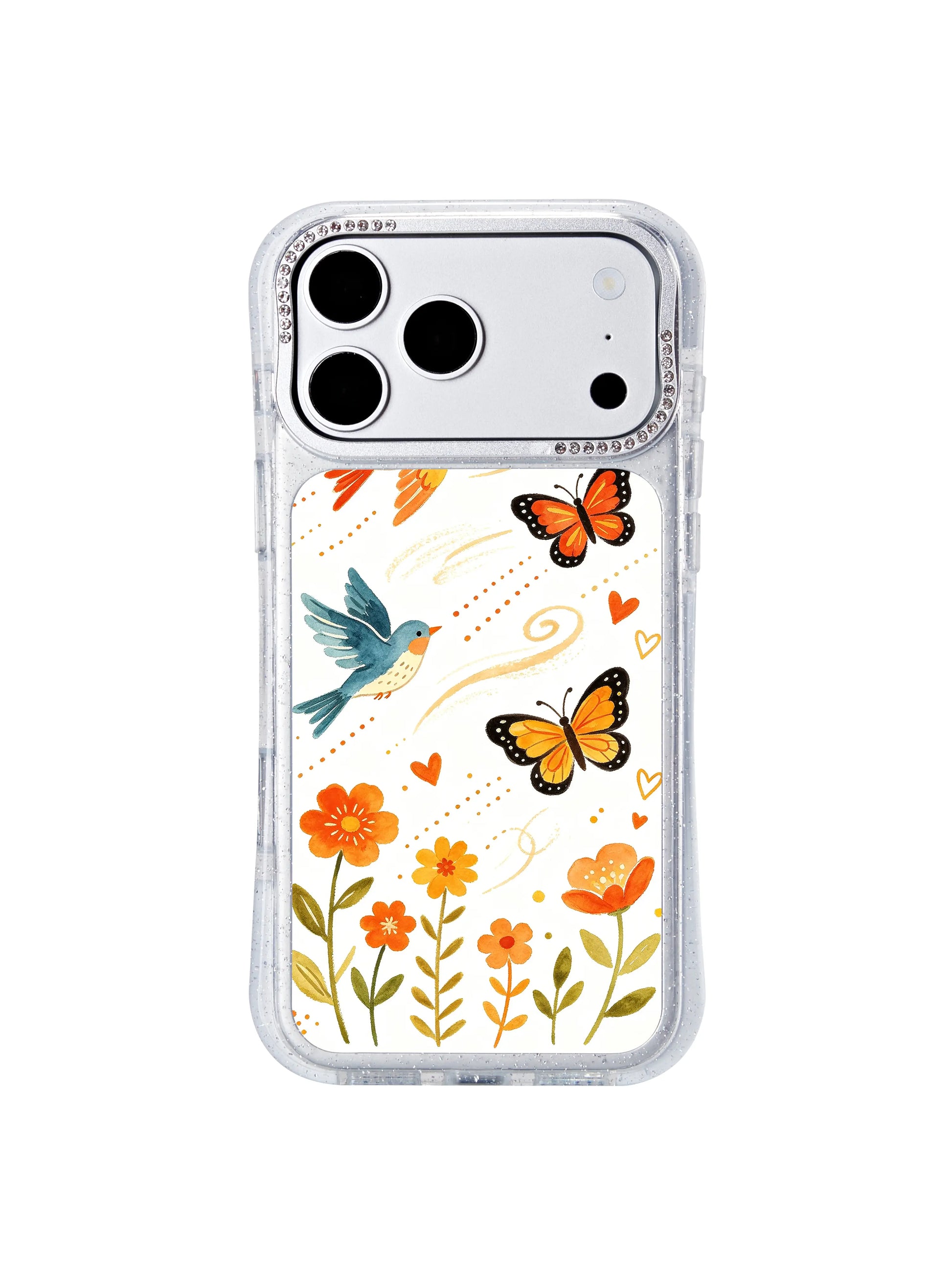 PhoneCasing free-spirited wanderlust iphone 17 pro Max case with Aurelia Finch’s whimsical bird migration garden art, a perfect accessory for lovers of travel and gentle new beginnings.