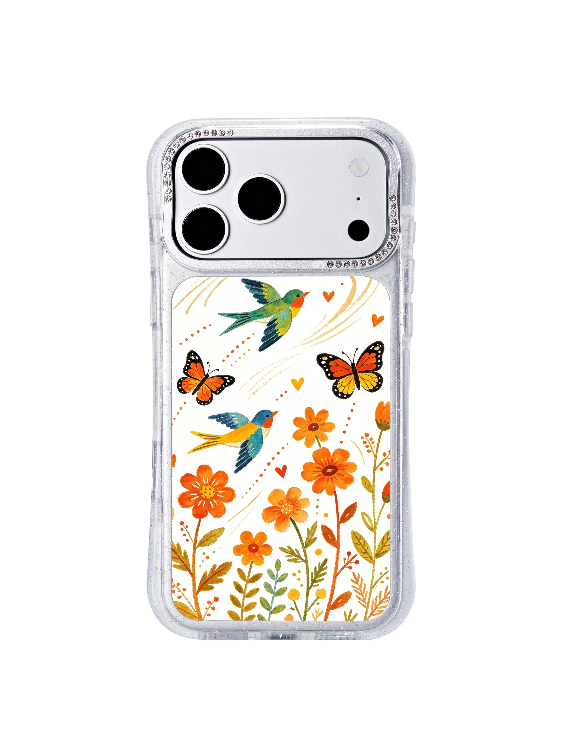 PhoneCasing gallery quality printed iphone 17 pro Max case of Aurelia Finch’s Joyful Migration on White, true-to-original watercolor texture and precise color reproduction.