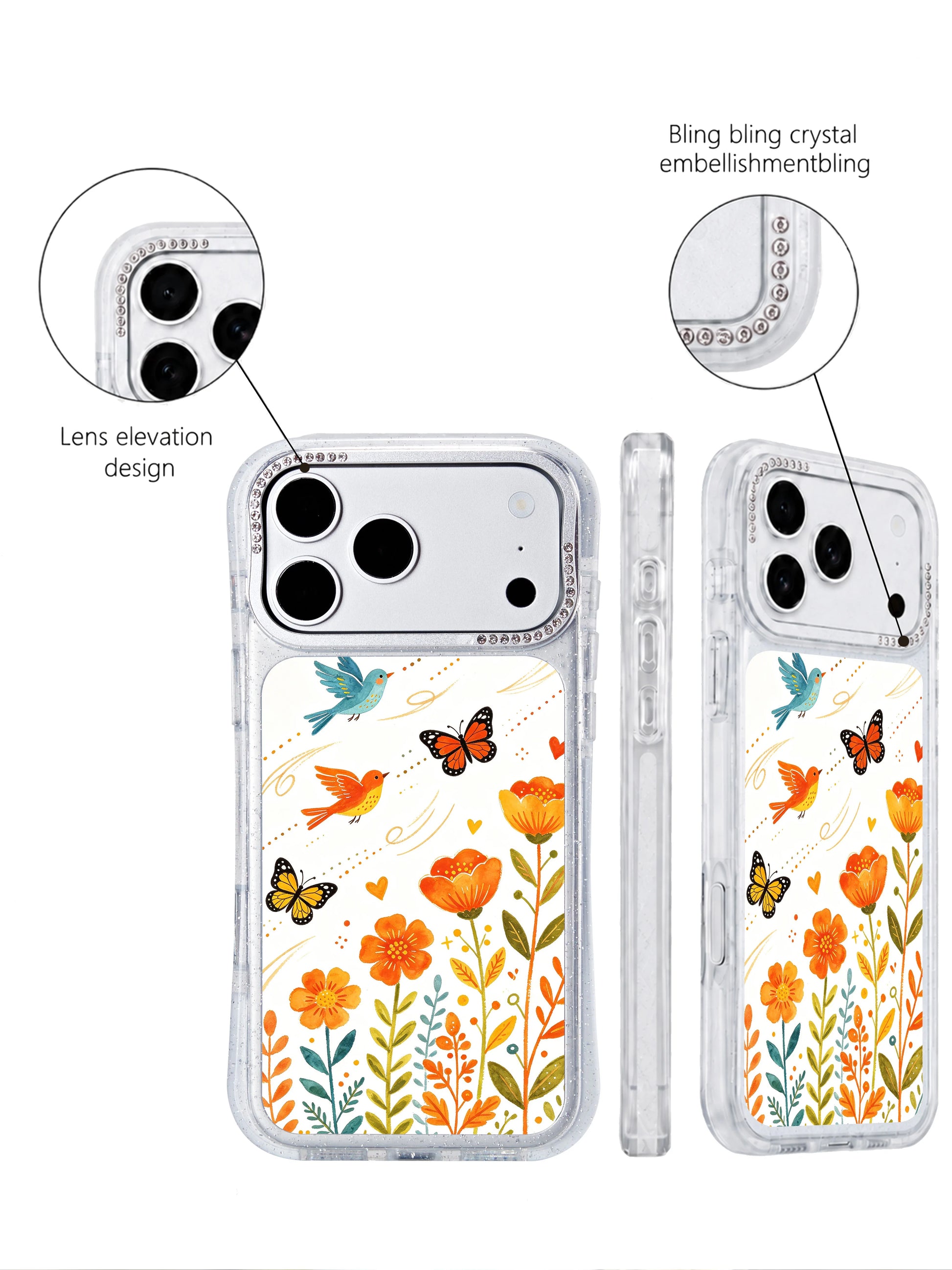 PhoneCasing limited edition iphone 17 pro Max casing by Aurelia Finch, collectible flying bird garden art produced in small runs to preserve exclusive artistic value.