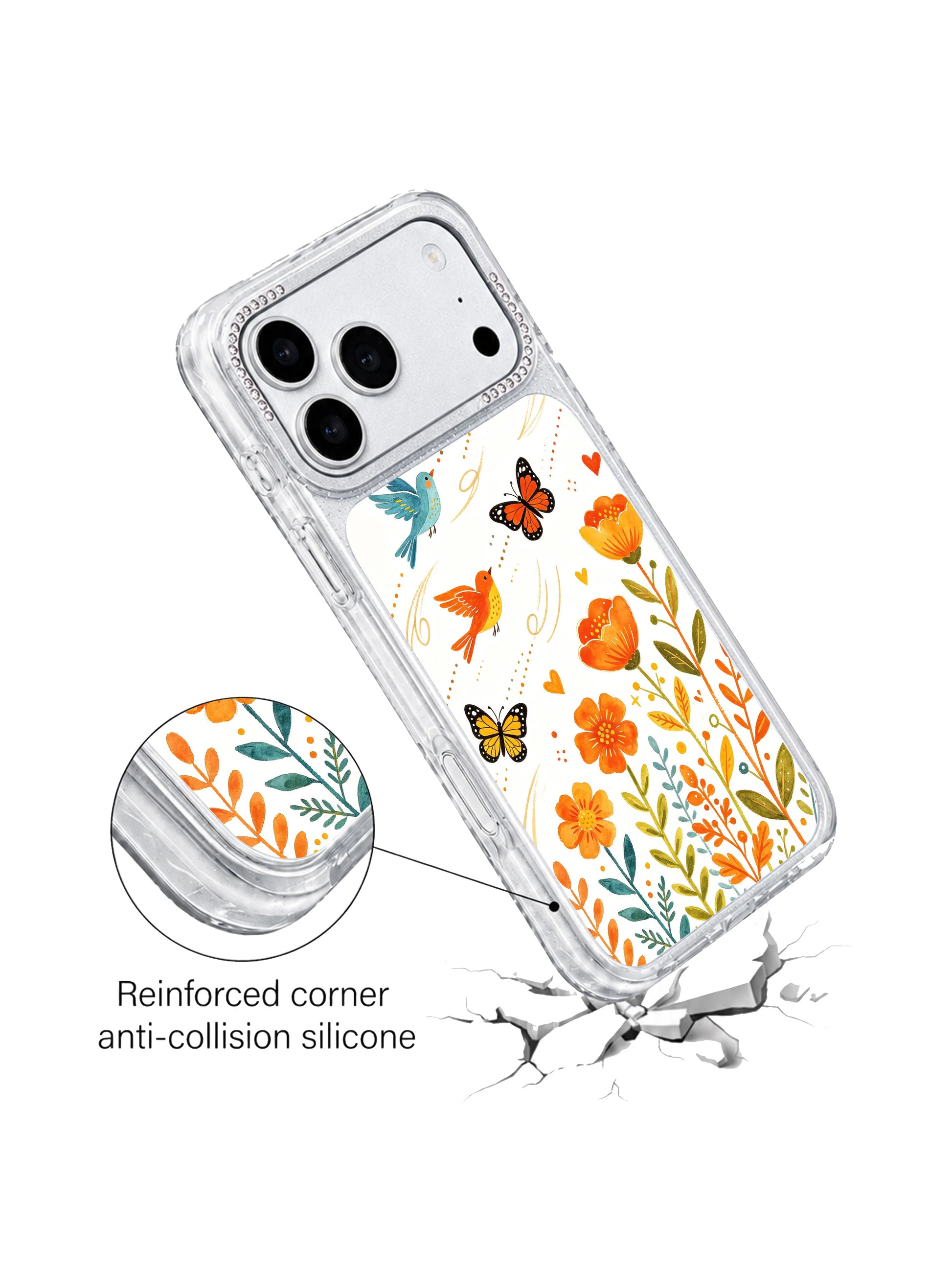 PhoneCasing MagSafe compatible iphone 17 pro Max casing with Aurelia Finch’s Happy Migration design, precision engineered for seamless wireless charging and magnetic accessories.
