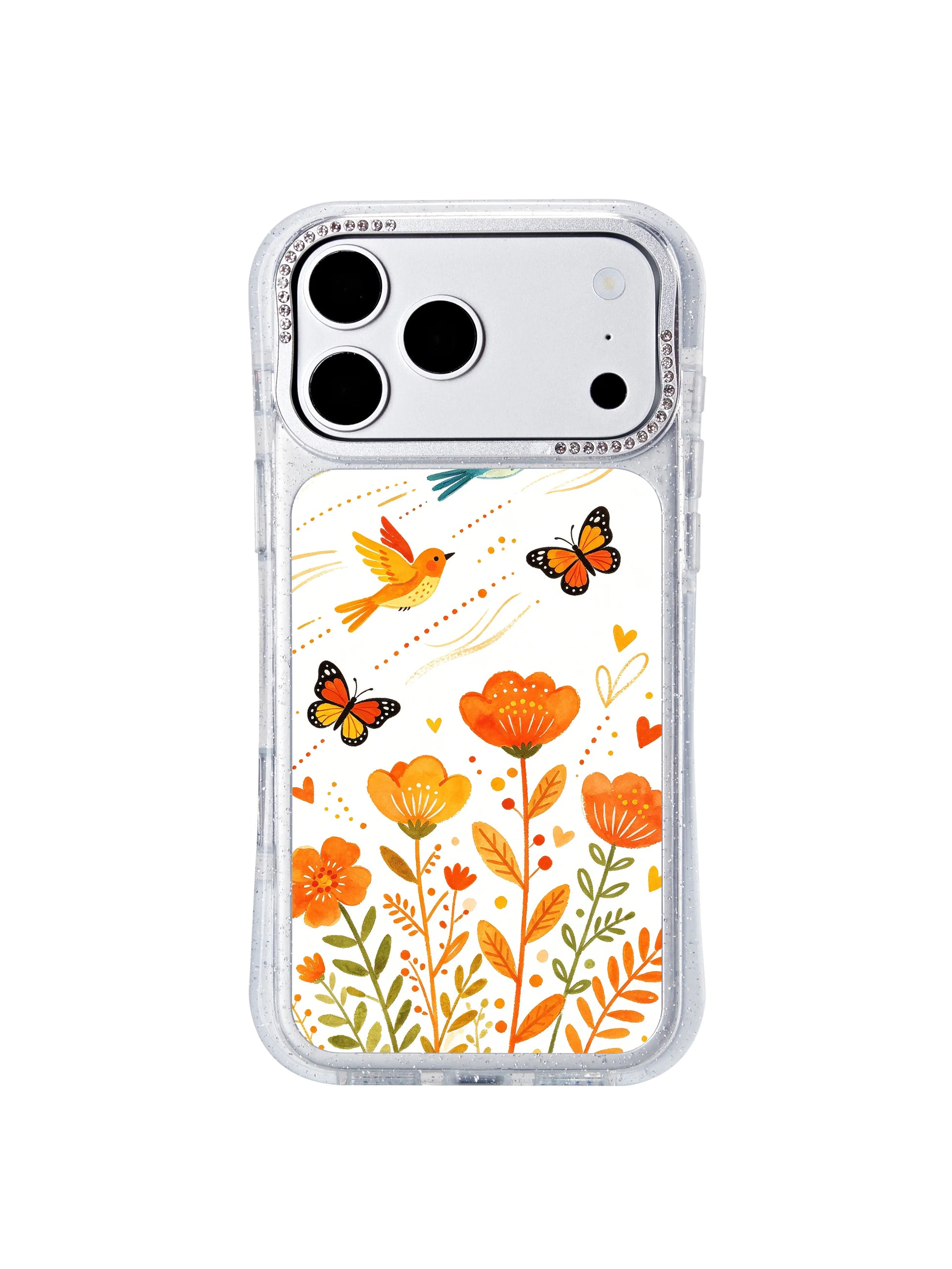 PhoneCasing scratch resistant iphone 17 pro Max case printed with Aurelia Finch’s folk migration art, durable reinforced frame for long-term daily wear and protection.