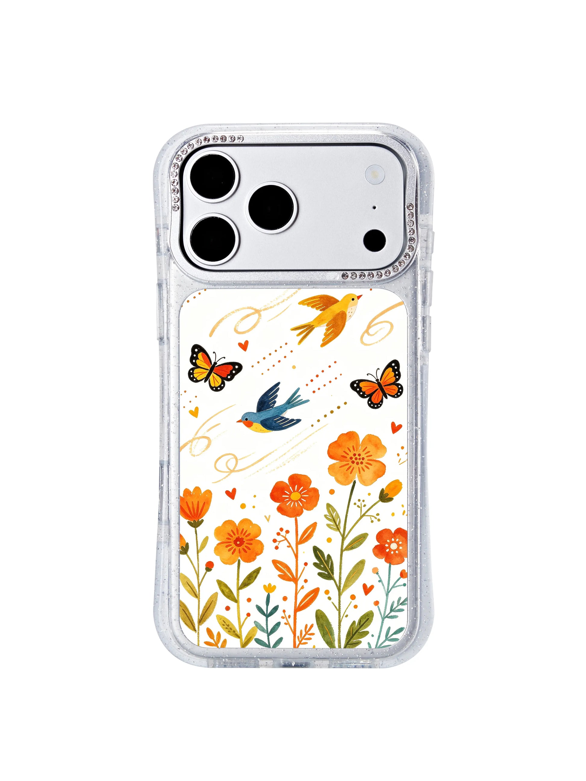 PhoneCasing uplifting mood-boosting iphone 17 pro Max casing with Aurelia Finch’s cheerful flying bird illustration, a daily reminder of hope, freedom and lighthearted joy.