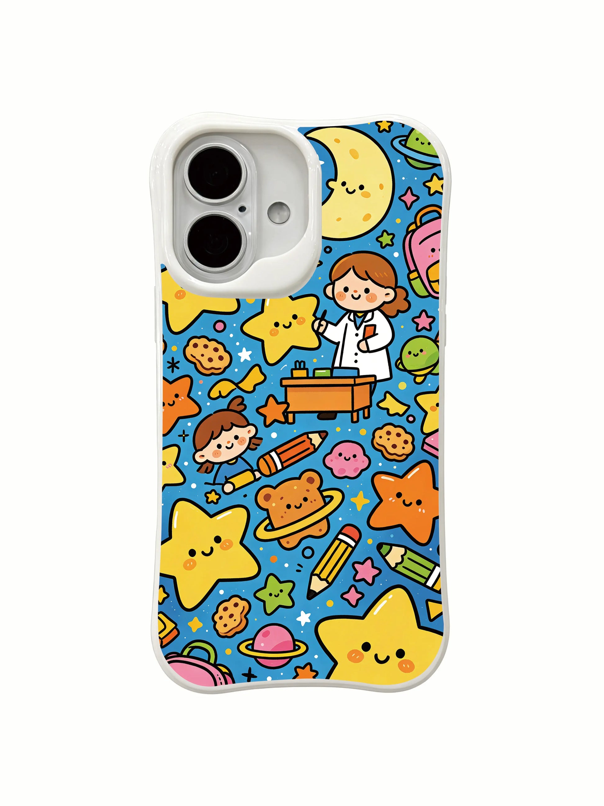 PhoneCasing joyful whimsical iPhone 16 Plus Case, magical Star Kindergarten design from Milo Yun for stylish women.