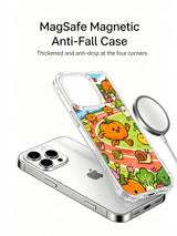 Kawaii pumpkin sports doodle artwork on an iPhone 16 Pro case