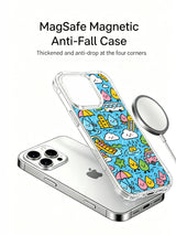 Kawaii raindrop doodle artwork on an iPhone 16 Pro case