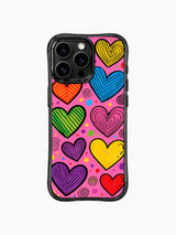 Layered Concentric Stripe Heart Storm görseli içeren iPhone 13 Pro Max kılıfı