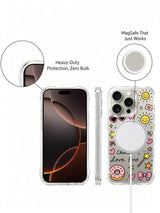 Leaping Unicorn Bow Collage artwork on an iPhone 16 Pro Max case