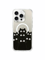 PhoneCasing iPhone 16 pro max scratch-resistant case with black cats on a neutral background, a soft and stylish design.