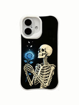 PhoneCasing limited Morrigan Vale artist collab Miracle Blue Rose iPhone 16 Case, collectible goth wearable fine art, UV-printed in California with premium raw casing material
