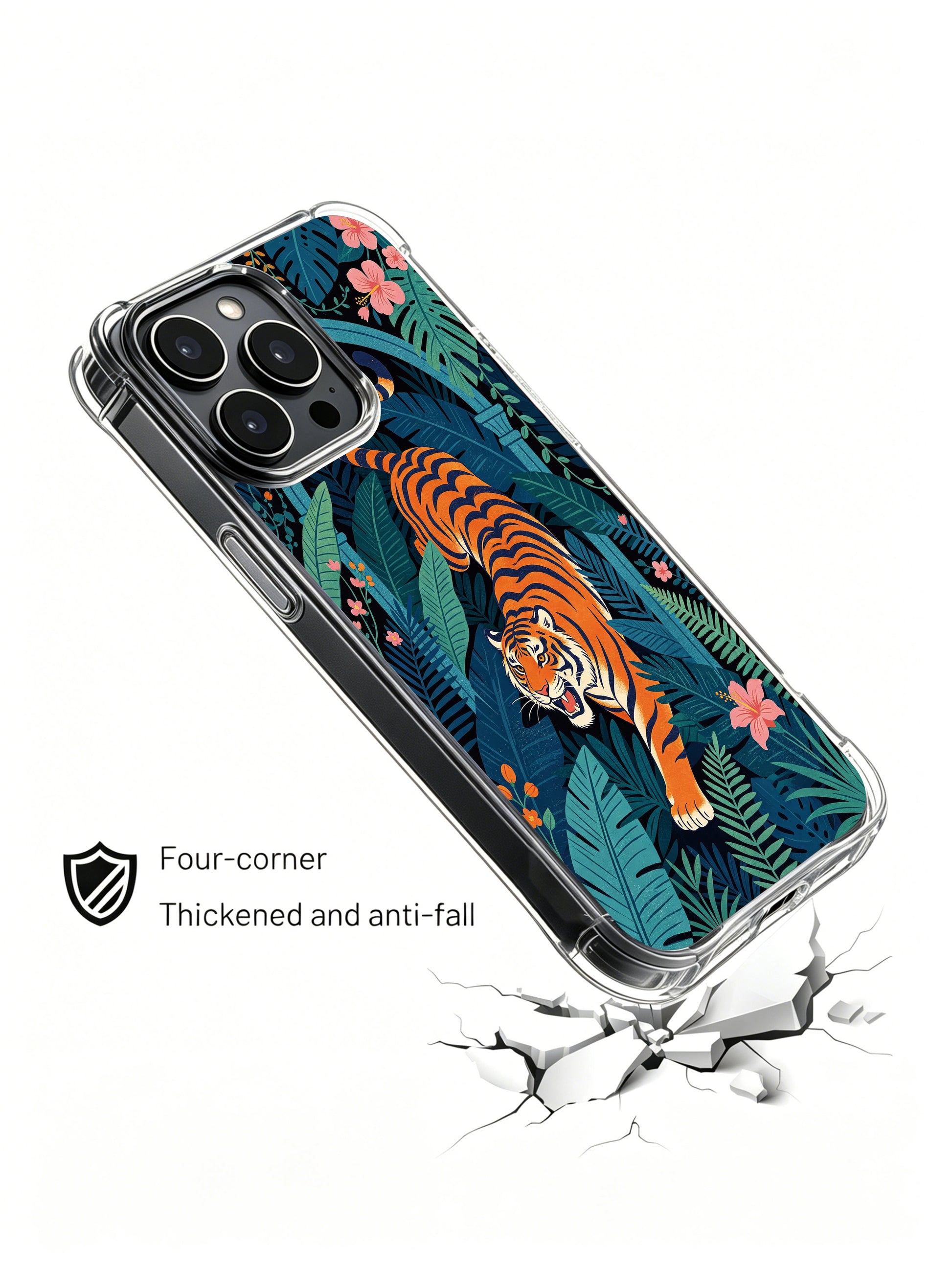 Limited-run original Noah Wildfern secret green palace adventure tiger illustration iPhone 13 pro Case from PhoneCasing, four-corner thickened protective iPhone 13 pro casing, collectible mysterious wilderness explorer art phone cover.