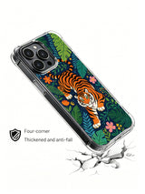 Limited-run original Noah Wildfern symbolic jungle guardian tiger illustration iPhone 13 pro Case from PhoneCasing, four-corner thickened protective iPhone 13 pro casing, collectible vitality & courage wilderness art phone cover.
