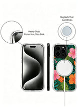 Black panther in a dense botanical scene artwork on an iPhone 13 Pro case