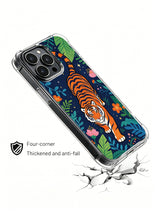 Limited-run original Noah Wildfern starry night tiger illustration iPhone 13 pro Case from PhoneCasing, four-corner thickened protective iPhone 13 pro casing, collectible cold-toned wilderness art phone cover.