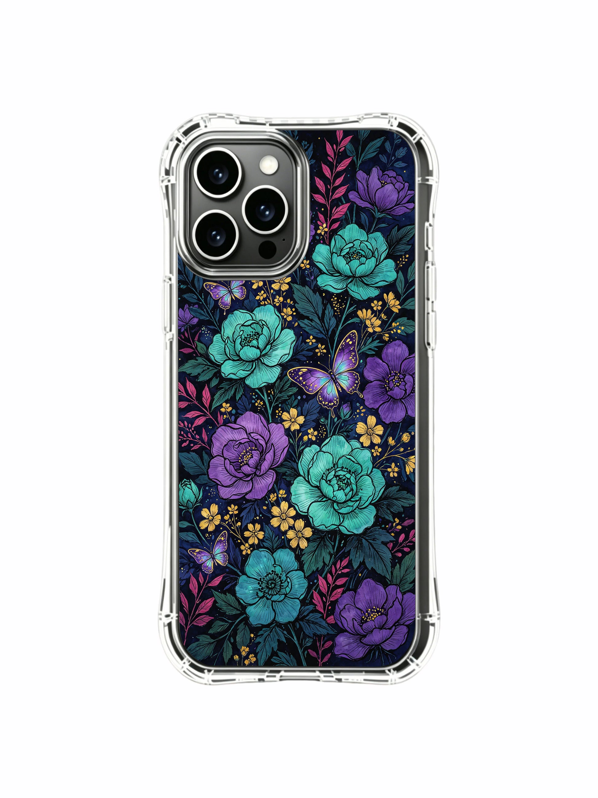 PhoneCasing iPhone 13 pro max Case with a lush enchanted garden print, creating an immersive dreamlike atmosphere.
