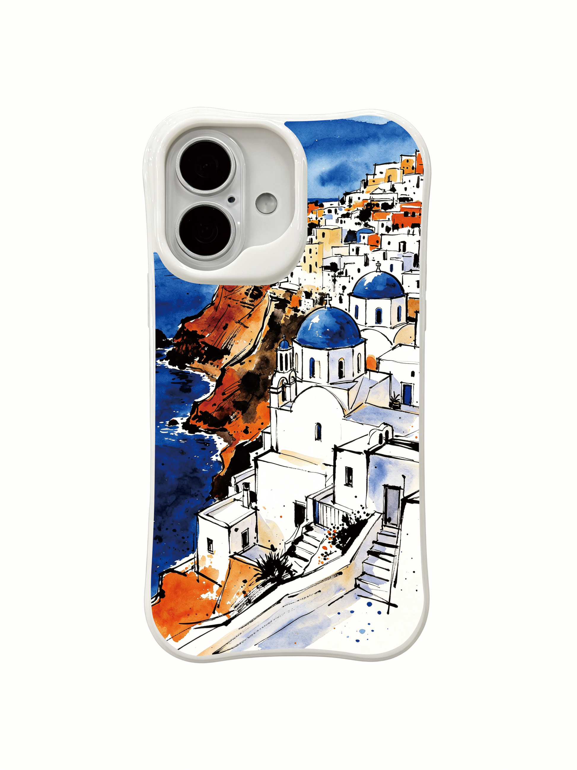 PhoneCasing lush Mediterranean coast iPhone 16 Case, expressive Greek style