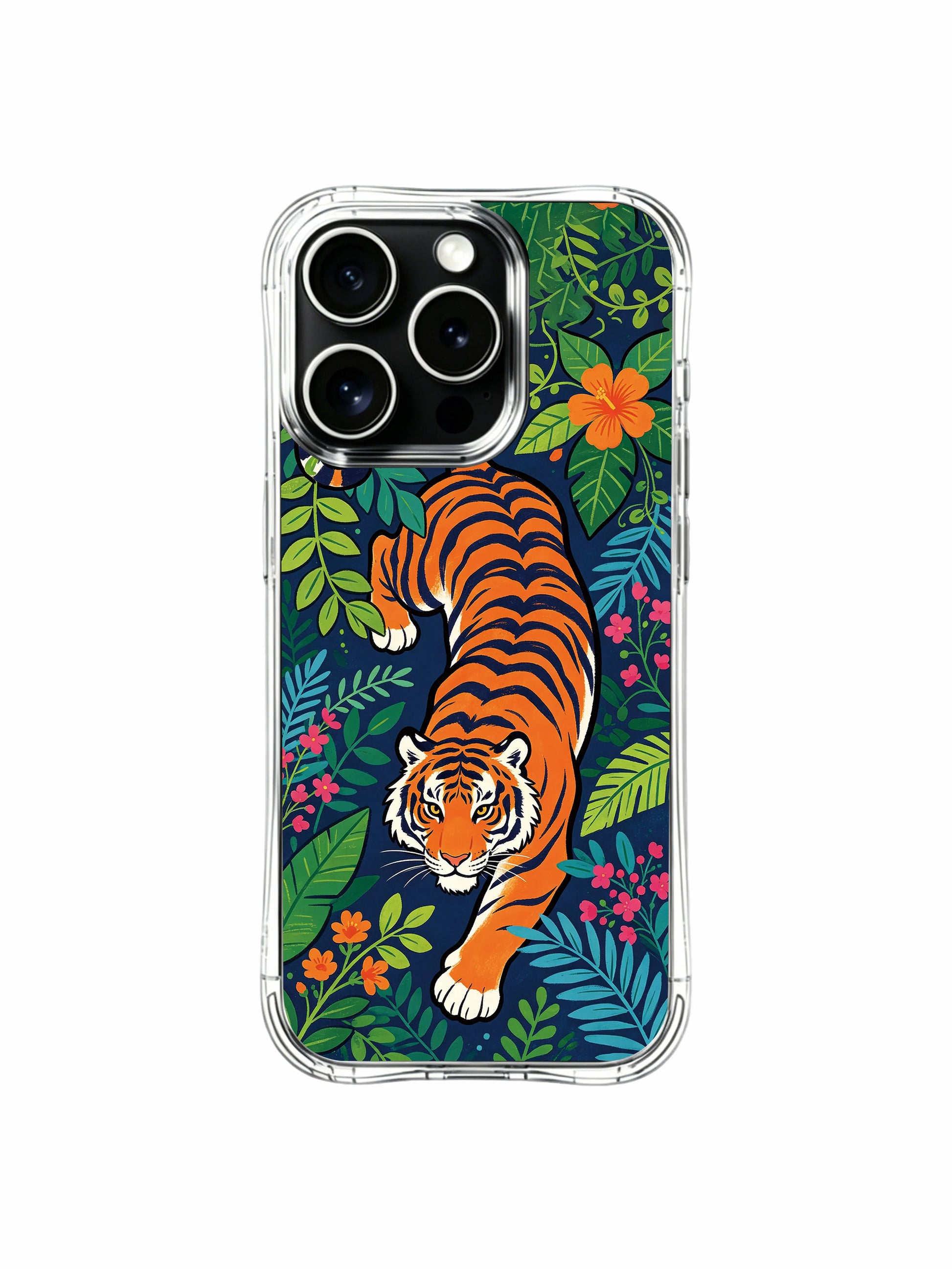 Premium collector-grade dynamic jungle pounce tiger iPhone 13 pro Case from PhoneCasing, exclusive Elias Nocturne licensed print phone cover, thoughtful luxury art gift phone casing for art enthusiast women