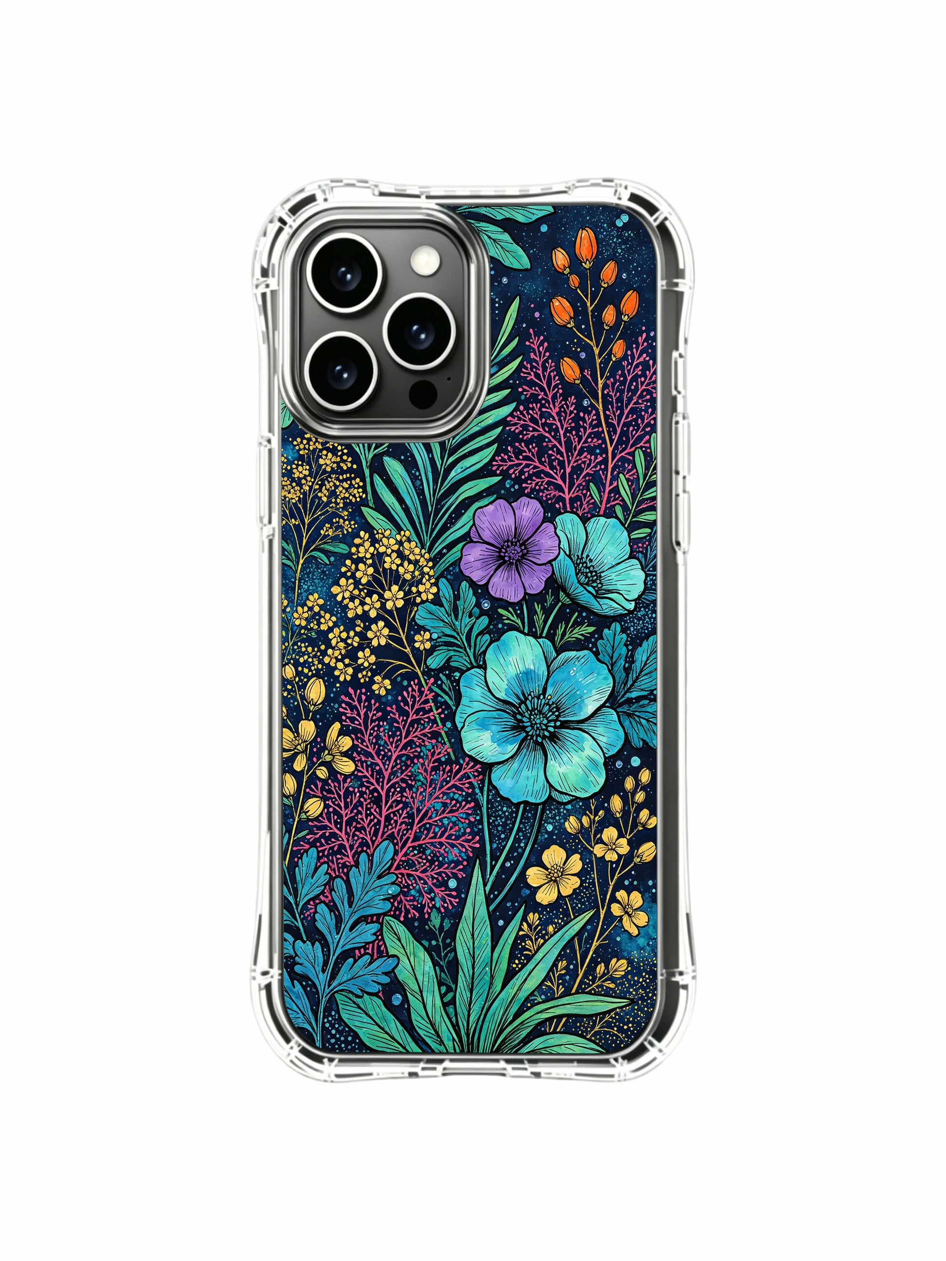 PhoneCasing iPhone 13 pro max Case with magical night ocean flowers, capturing the feeling of calm and dreamlike freedom.