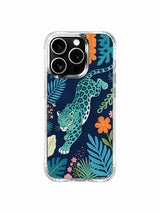 Blue big cat in a full-wrap night-ocean scene artwork on an iPhone 13 Pro case