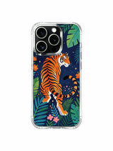 MagSafe snap-on compatible starry midnight jungle tiger artwork iPhone 13 pro Case from PhoneCasing, zero-bulk slim protective iPhone 13 pro casing with full wrap botanical print, practical daily-use artistic phone cover.