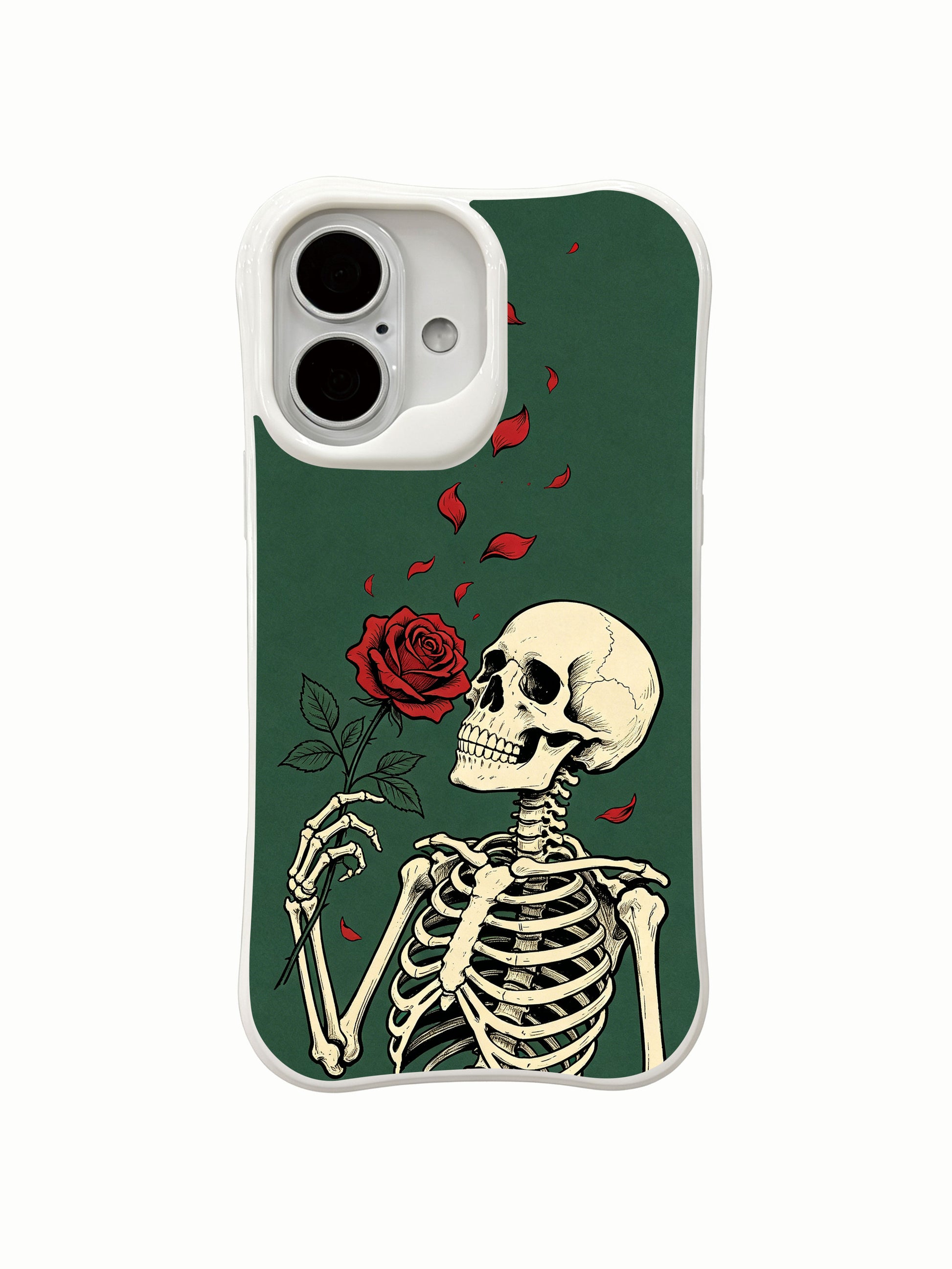 PhoneCasing MagSafe magnetic ring functional Emerald Rose Letter iPhone 16 Case, built-in high-density embedded magnet for instant wireless charging, precision cutouts perfectly match iPhone 16 camera and side buttons