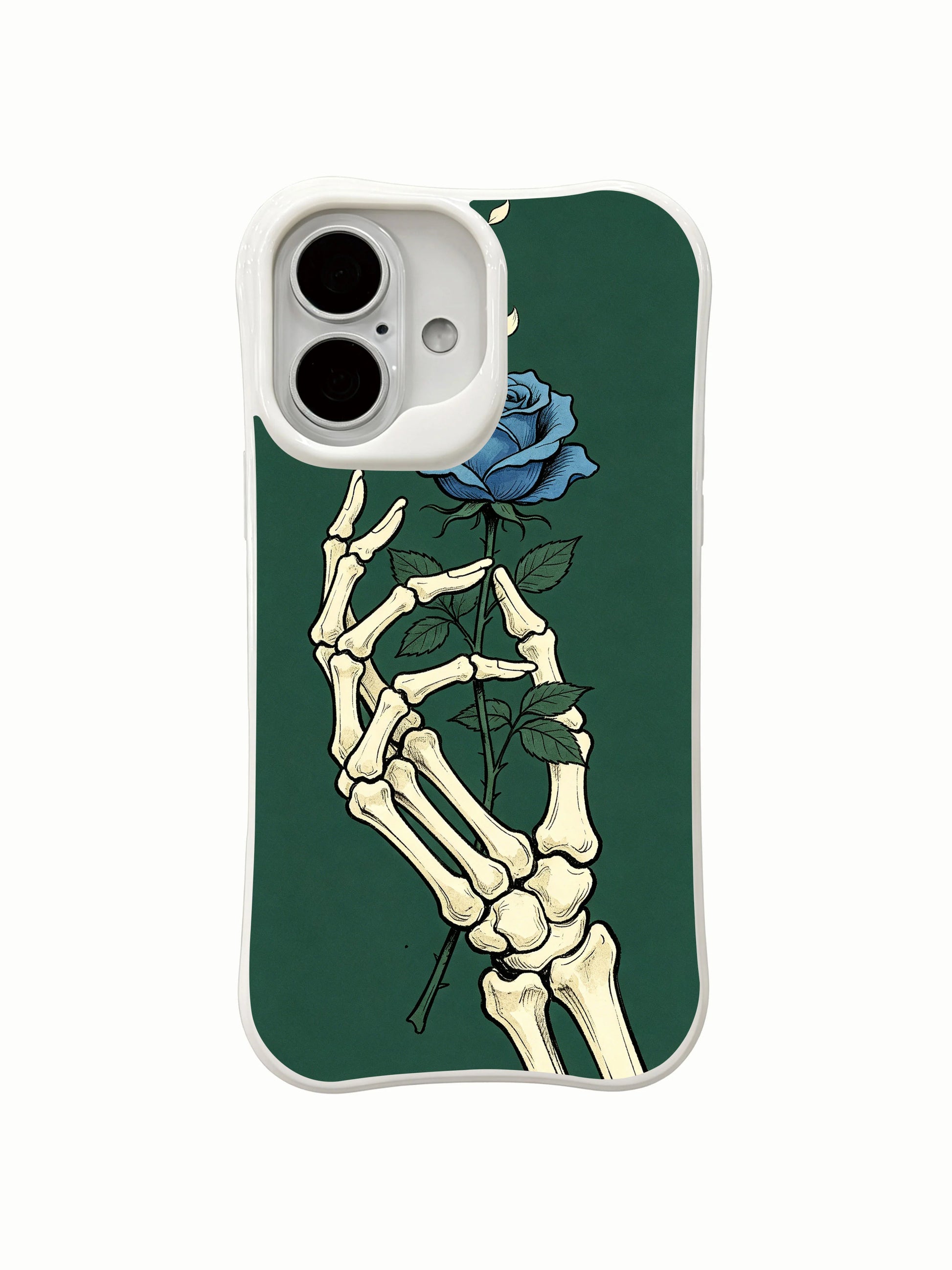 PhoneCasing MagSafe magnetic ring functional Forest Blue Rose iPhone 16 Case, built-in high-density embedded magnet for instant wireless charging, precision cutouts perfectly match iPhone 16 camera and side buttons