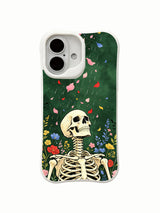 PhoneCasing MagSafe magnetic ring functional Green Curtain Flower iPhone 16 Case, built-in high-density embedded magnet for instant wireless charging, precision cutouts perfectly match iPhone 16 camera and side buttons