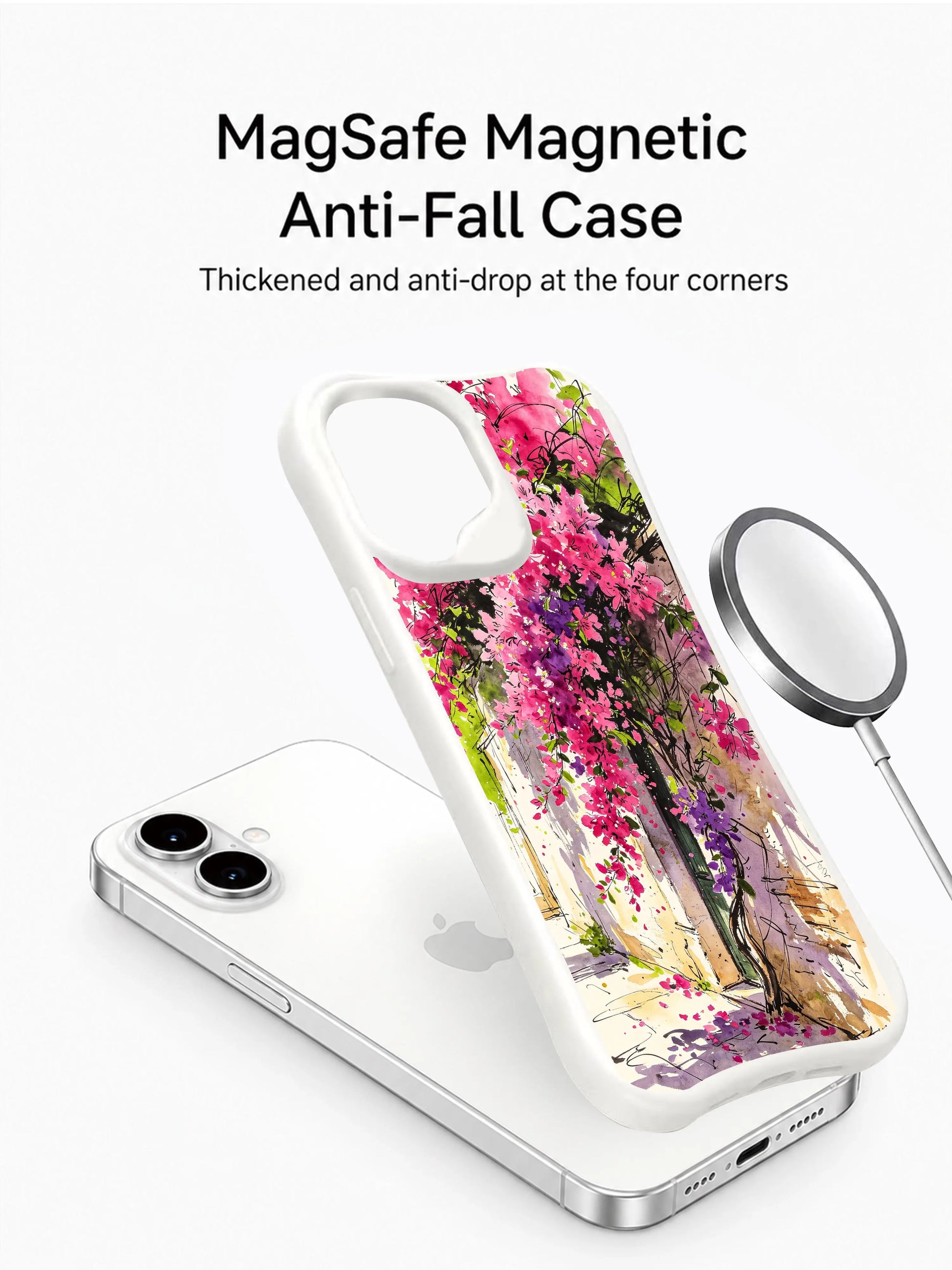 PhoneCasing Mediterranean bougainvillea iPhone 16 Case, exclusive limited edition artwork