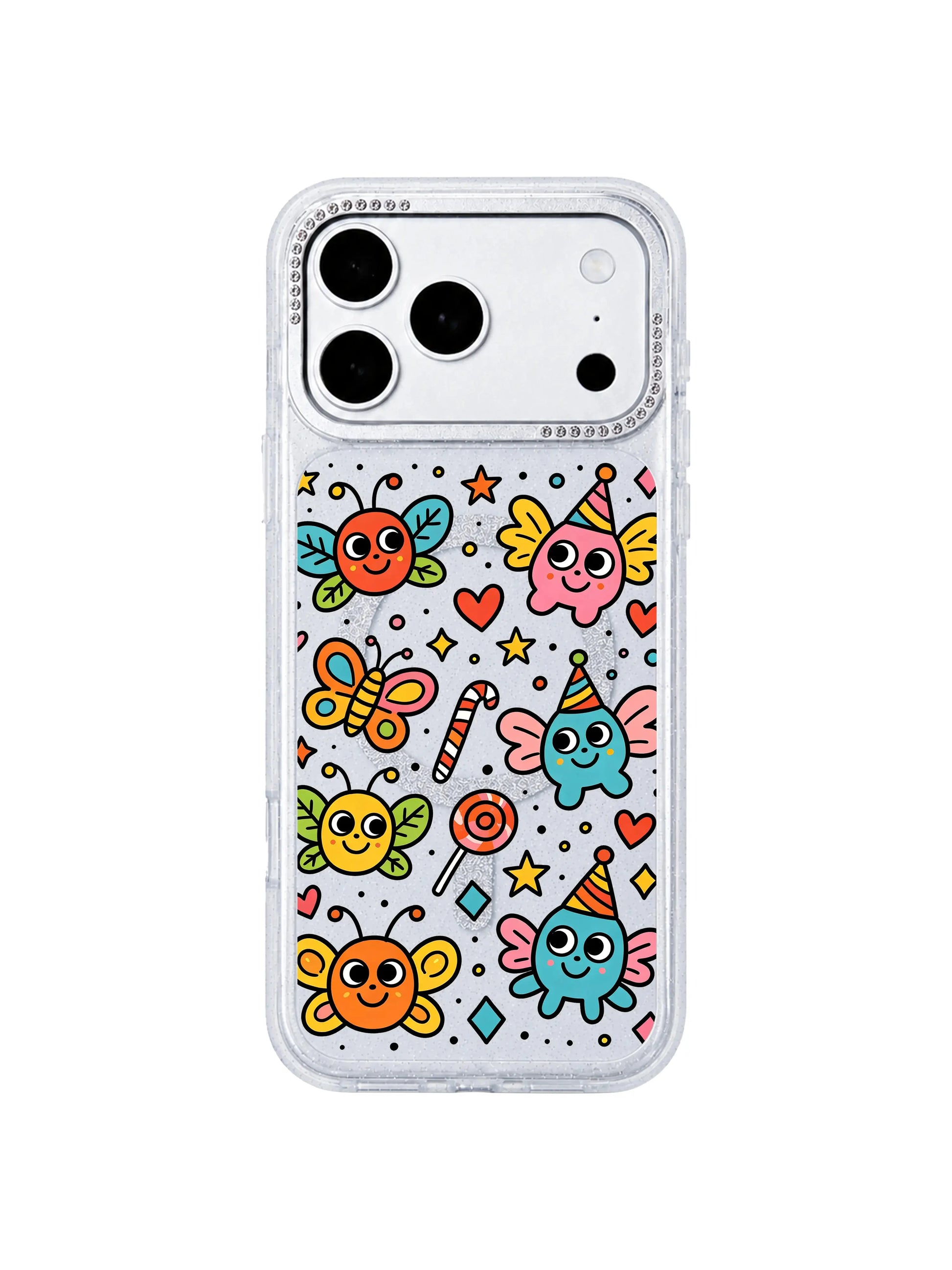 PhoneCasing side cutout closeup showing perfectly molded volume buttons, charging port and speaker grilles on Funny Wing Day iPhone 17 Pro Max case, zero loose fit custom engineered iPhone 17 Pro Max protective casing fit demo