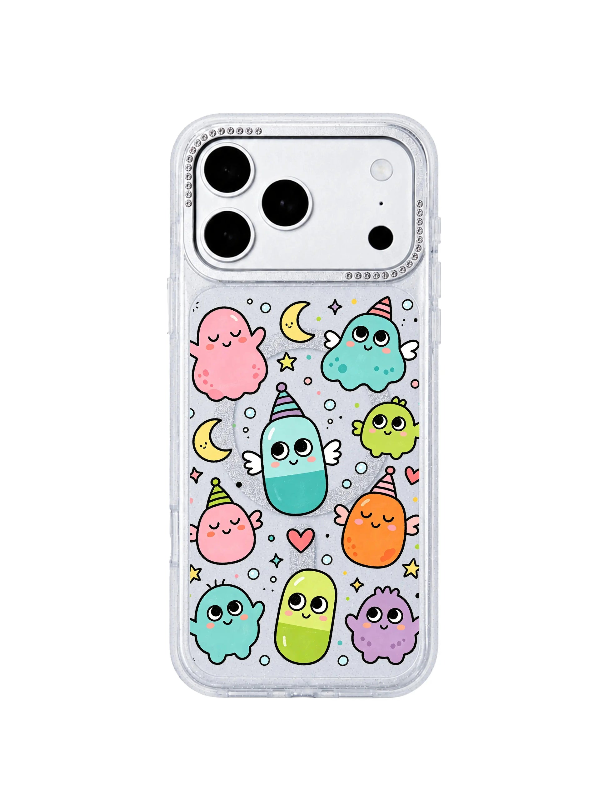  PhoneCasing gift flat lay conversion main image Little Monster Daydream iPhone 17 Pro Max casing, night sky dream themed phone case perfect for birthday presents for iPhone 17 Pro Max users