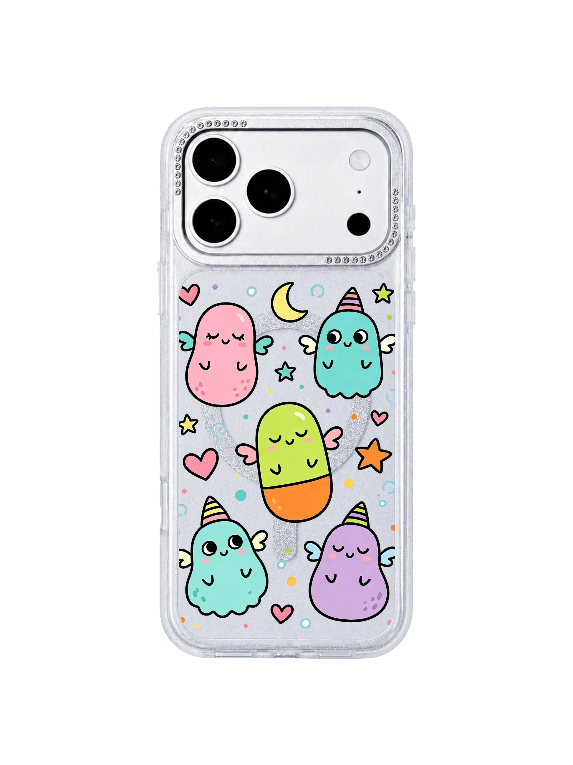 PhoneCasing outdoor street model lifestyle listing main Little Monster Daydream iPhone 17 Pro Max casing, gift-ready artist collaboration case featured on store landing page
