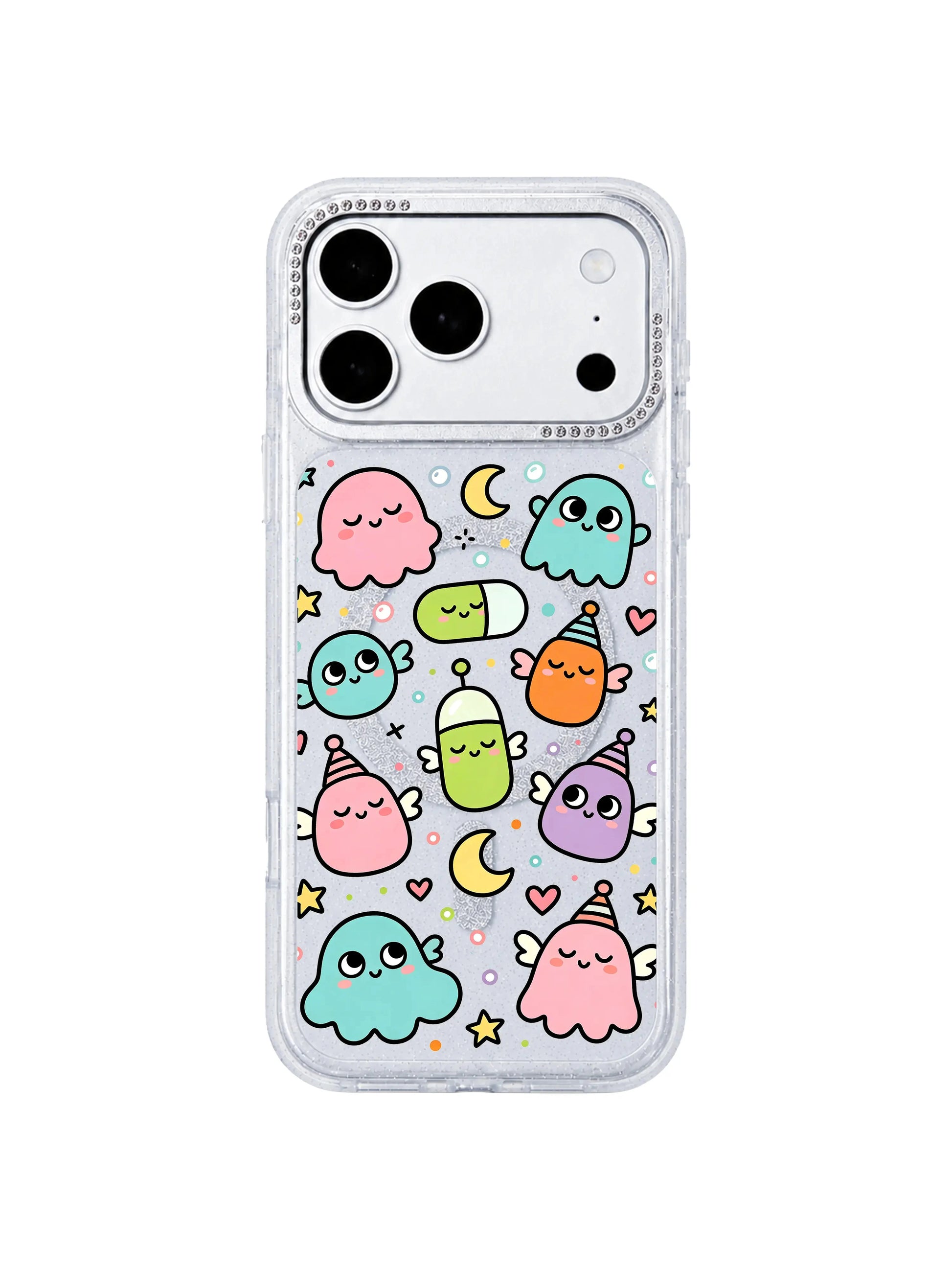 PhoneCasing raised scratch-proof camera bezel main detail banner Little Monster Daydream iPhone 17 Pro Max casing, hand-finished premium protective casing made in California