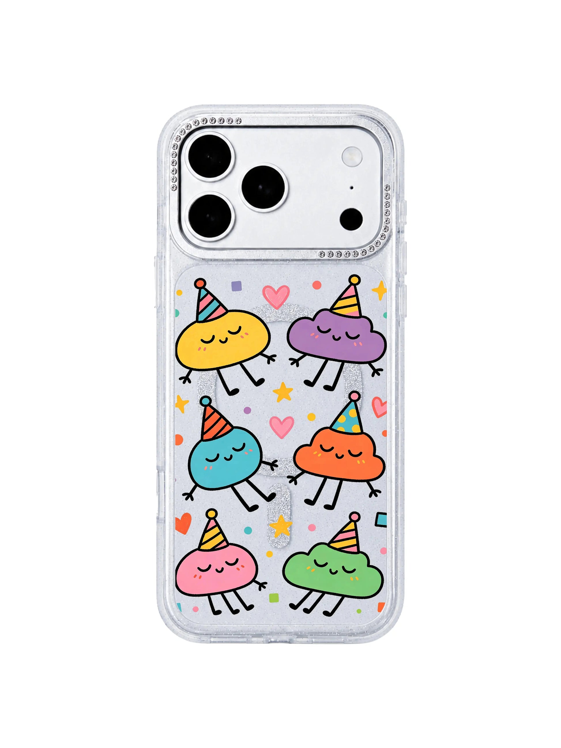  PhoneCasing neutral linen styled gift flat lay of Nap Hat Monster iPhone 17 Pro Max case, tranquil sleepy blob doodle print perfect as soft birthday gift for teen girls iPhone 17 Pro Max casing