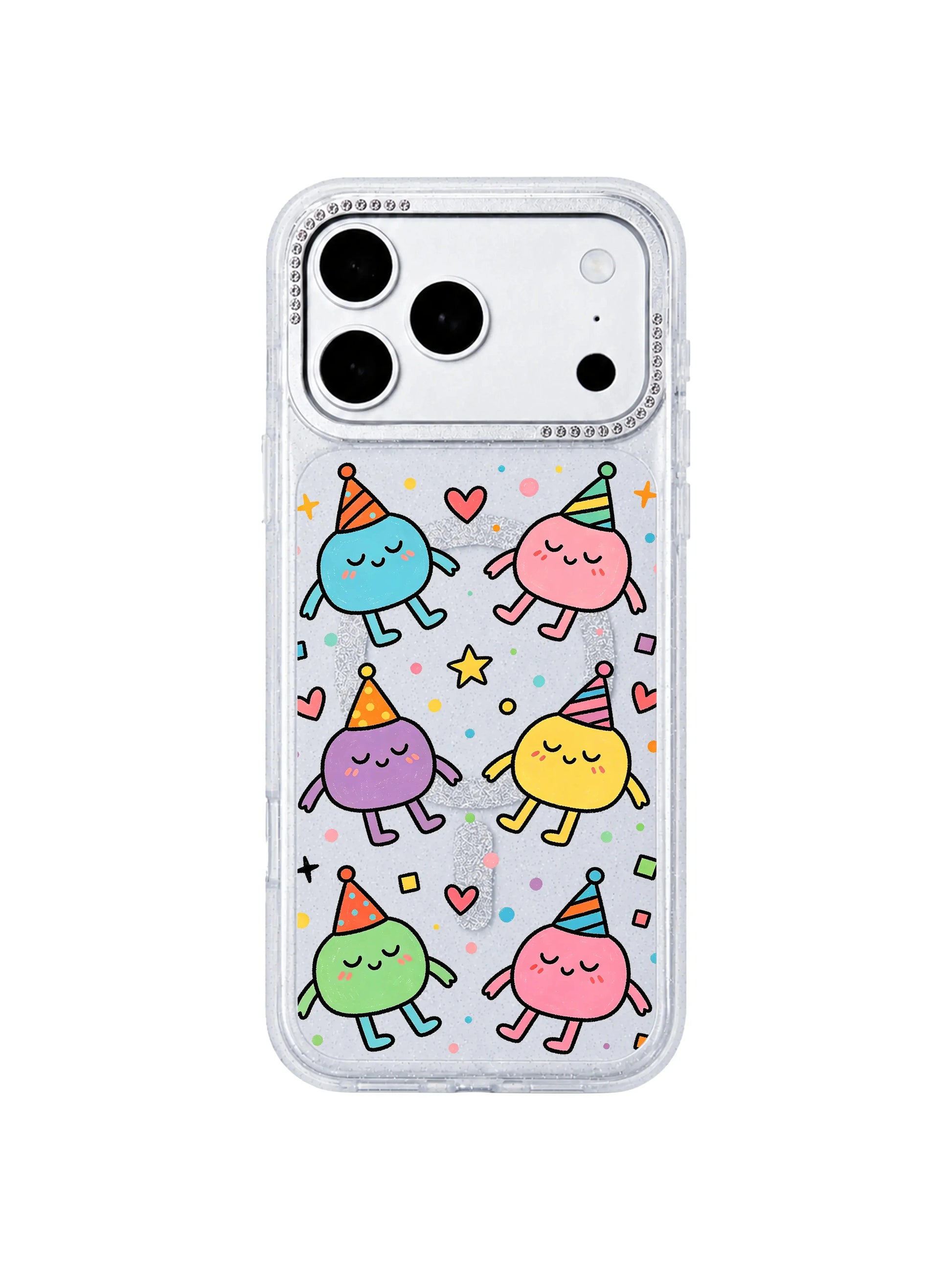 PhoneCasing side cutout closeup showing perfectly molded volume buttons, charging port and speaker grilles on Nap Hat Monster iPhone 17 Pro Max case, zero loose fit custom engineered fit demo iPhone 17 Pro Max protective casing