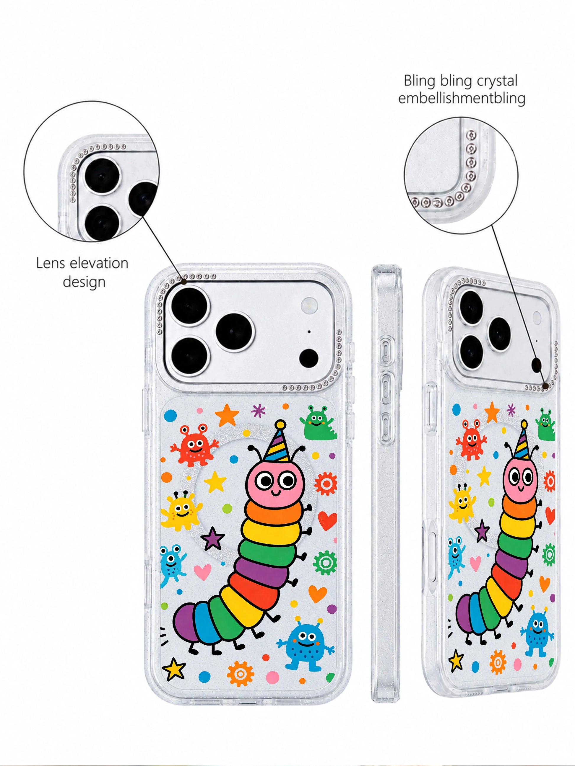 PhoneCasing brand trust graphic highlighting domestic California manufacturing for Rainbow Caterpillar Dream Factory iPhone 17 Pro Max case, locally printed limited artist collaboration wearable art asset for iPhone 17 Pro Max protective casing