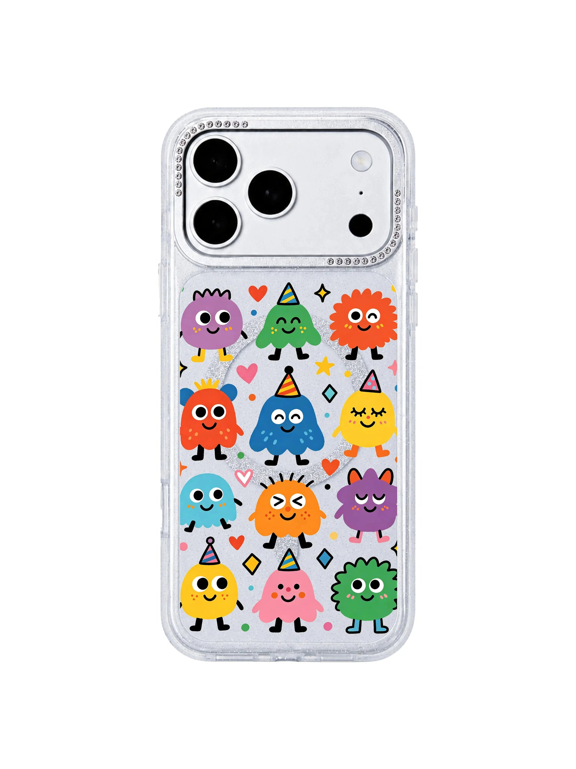 PhoneCasing reinforced anti-collision corner front banner Rainbow Eye Party iPhone 17 Pro Max case, durable scratch-resistant daily drop protection casing for iPhone 17 Pro Max