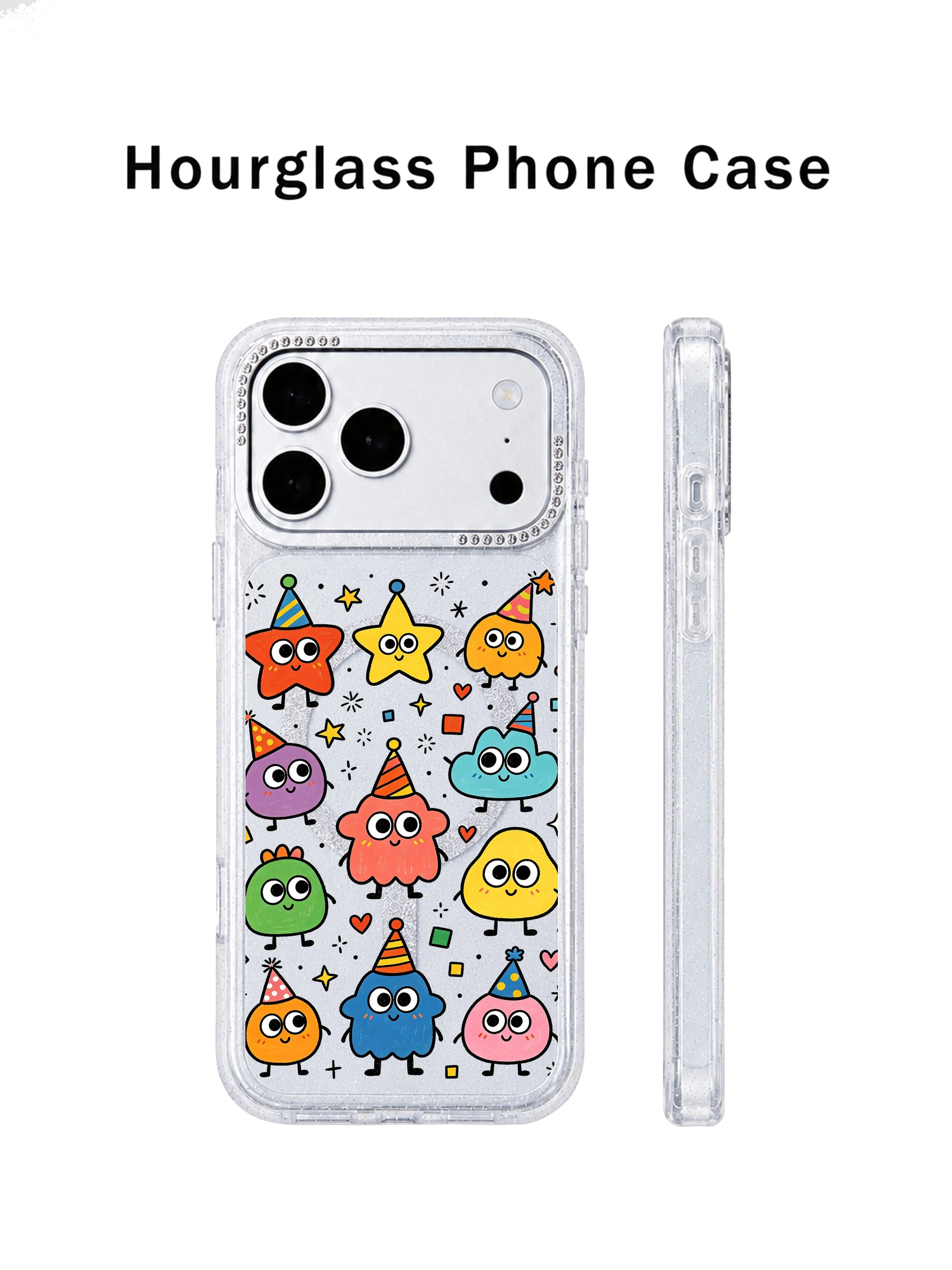 PhoneCasing rhinestone raised camera trim detail on Star Hat Club iPhone 17 Pro Max casing, premium shockproof artist designed case for women’s daily use