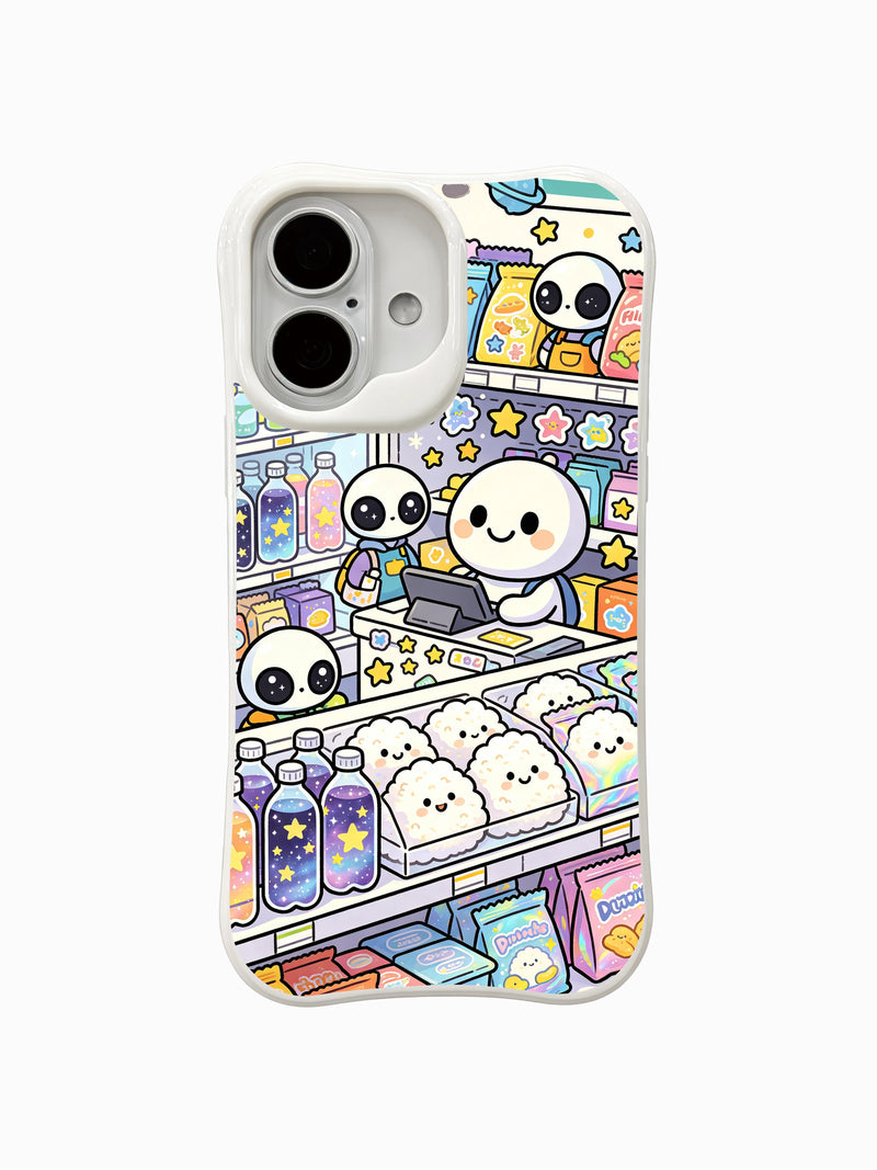 Moon Convenience Store iPhone 16 Plus Case - Aesthetic Cartoon
