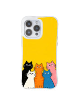 PhoneCasing iPhone 16 Pro Max showcasing Mimi Colorfield Hopeful Kittens, colorful cats looking up with gentle optimism in a bright setting.