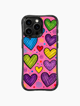 Mini Polka Dot Spiral Heart Storm Decor görseli içeren iPhone 13 Pro Max kılıfı