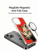 Rhino with a small curling red wisp on an iPhone 13 case