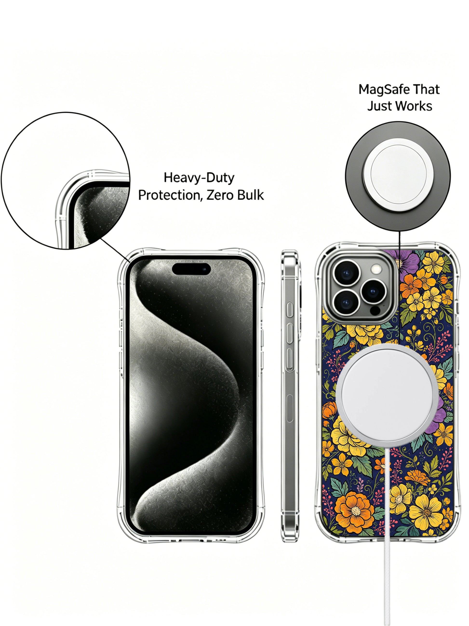 PhoneCasing iPhone 16 Pro Max Case with a moody autumn botanical pattern, a rich and sophisticated design.