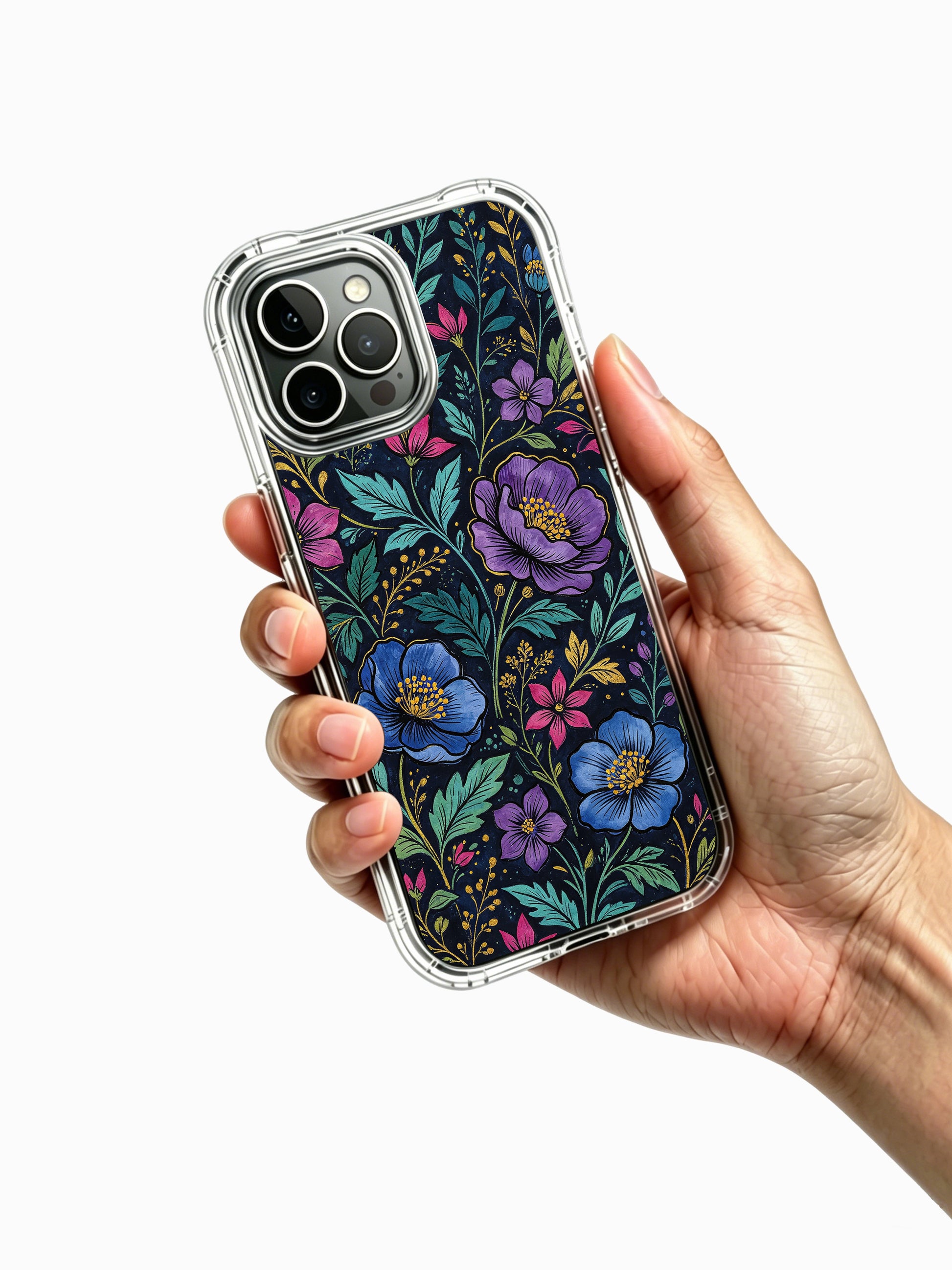 PhoneCasing iPhone 16 Pro Max Case with a moody floral design, symbolizing self-healing and inner peace.
