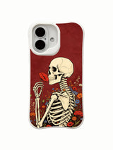 PhoneCasing moody burgundy healing botanical iPhone 16 Case, boho goth everyday slim-fit illustrated iPhone 16 casing